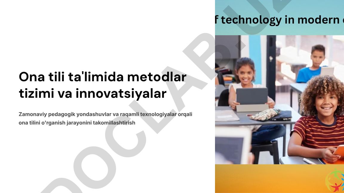 Ona tili ta'limida metodlar tizimi va innovatsiyalar