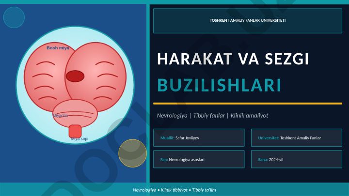 Harakat va sezgi buzilishlari: turlari, sabablari va davolash