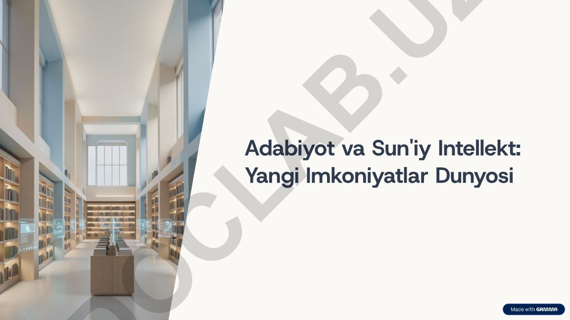 Adabiyot va Sun'iy Intellekt: Yangi Imkoniyatlar Dunyosi