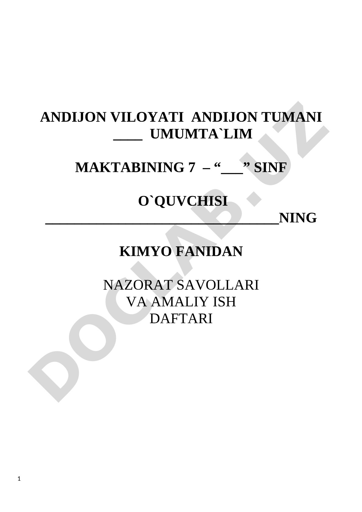 Kimyo xonasidagi jihozlar va xavfsizlik qoidalari