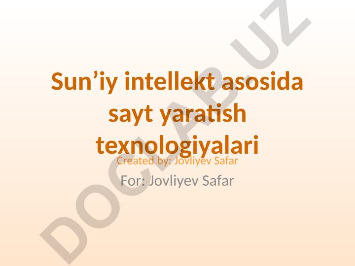 Sun'iy intellekt asosida sayt yaratish texnologiyalari