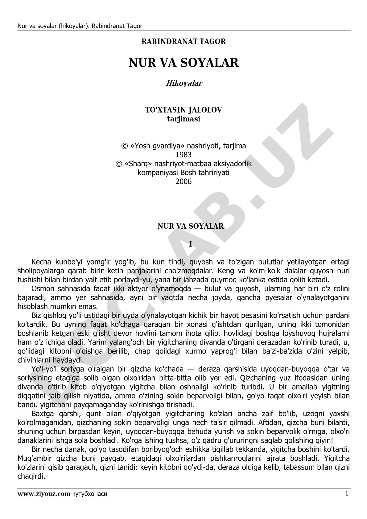 Nur va soyalar (hikoyalar)