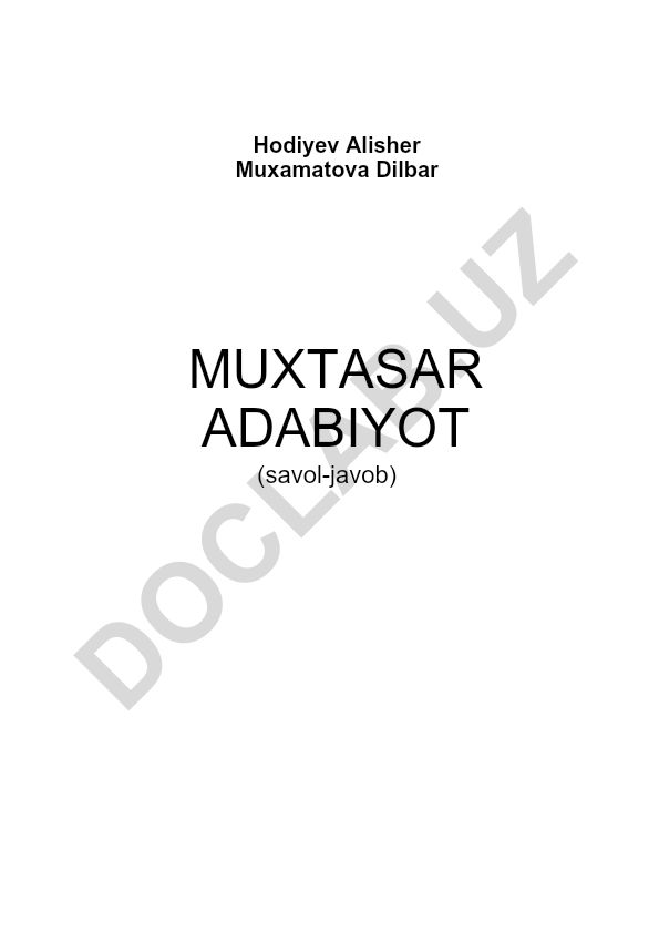 Adabiyot savol-javoblar to'plami