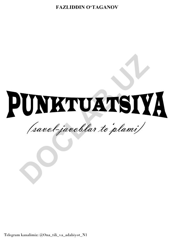 Ona tili va adabiyot punktuatsiya qoidalari
