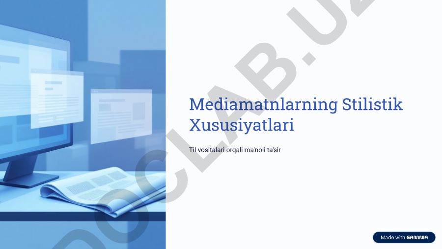 Mediamatnlarning Stilistik Xususiyatlari va Til Vositalari