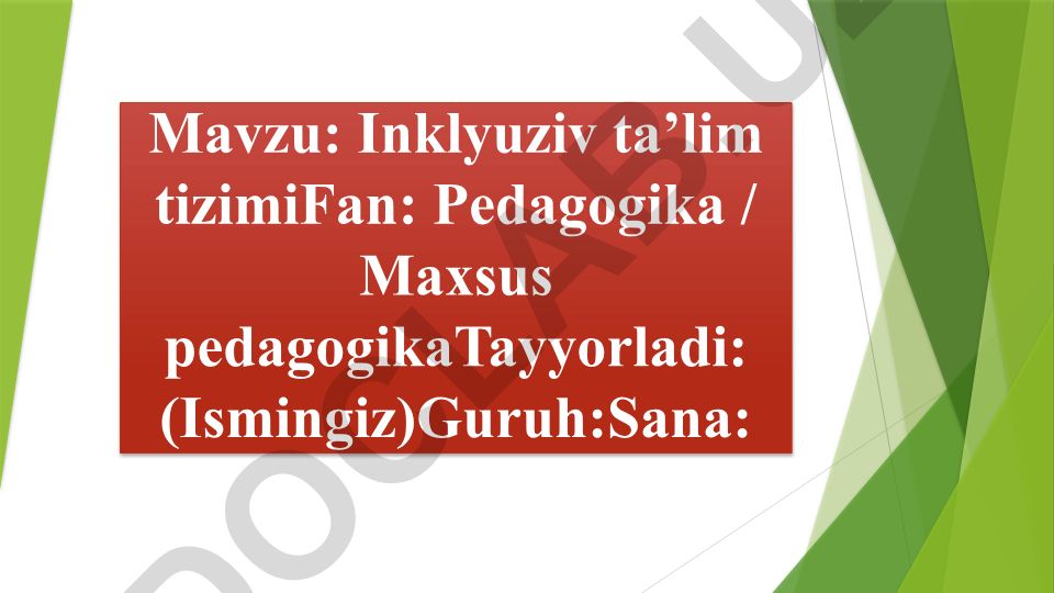 Inklyuziv ta’lim tizimi
