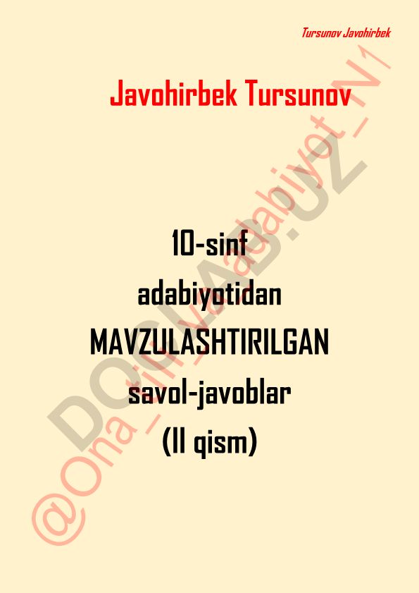 Mahmudxo'ja Behbudiyning "Padarkush" dramasi haqida savol-javoblar