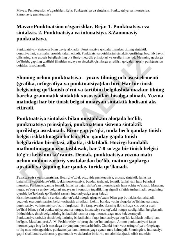 Punktuatsion oʻzgarishlar