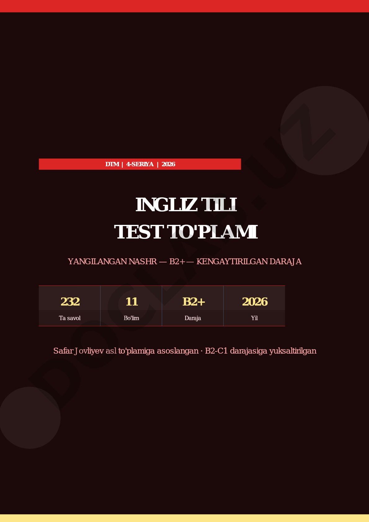 DTM 4-SERIYA 2026 INGLIZ TILI TEST TO'PLAMI B2+