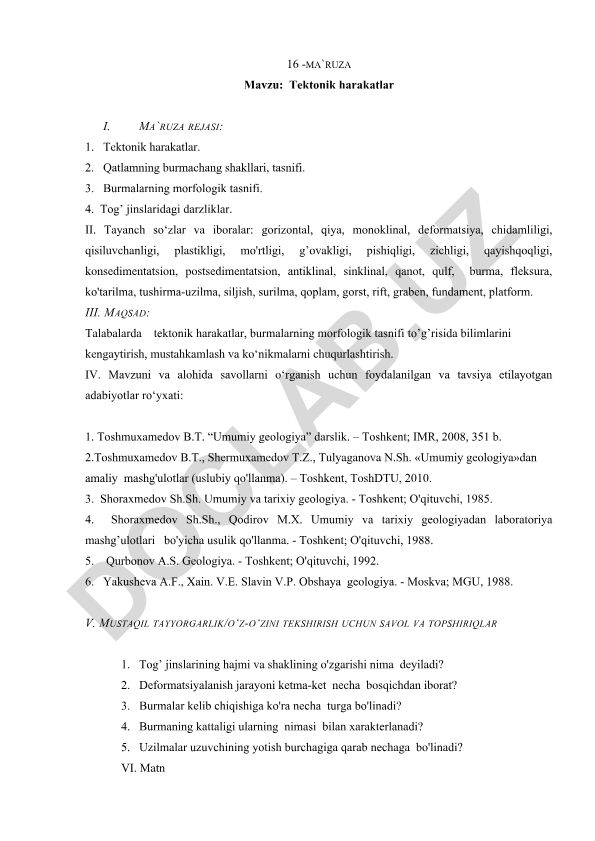 Tektonik harakatlar