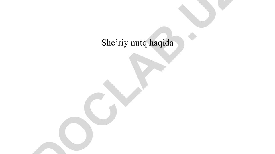 Sheʼriy va nasriy nutq, ritm va sheʼriy sintaksis