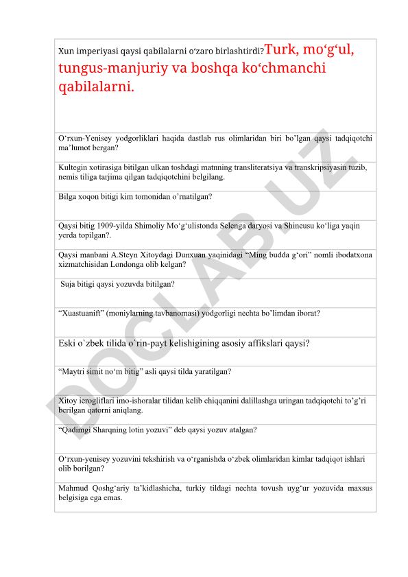O'rxun-Yenisey yodgorliklari va qadimiy yozuvlar tadqiqi
