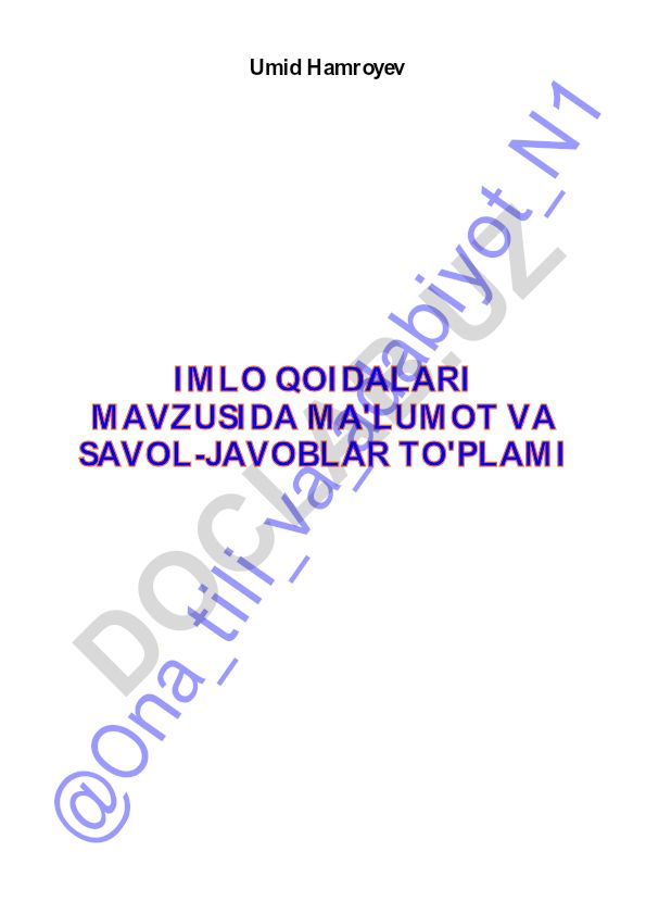 O'zbek alifbosi va imlo qoidalari