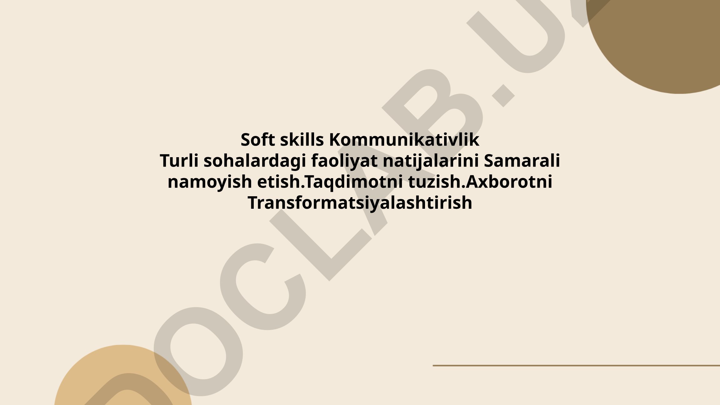 Soft skills va kommunikativlik asoslari