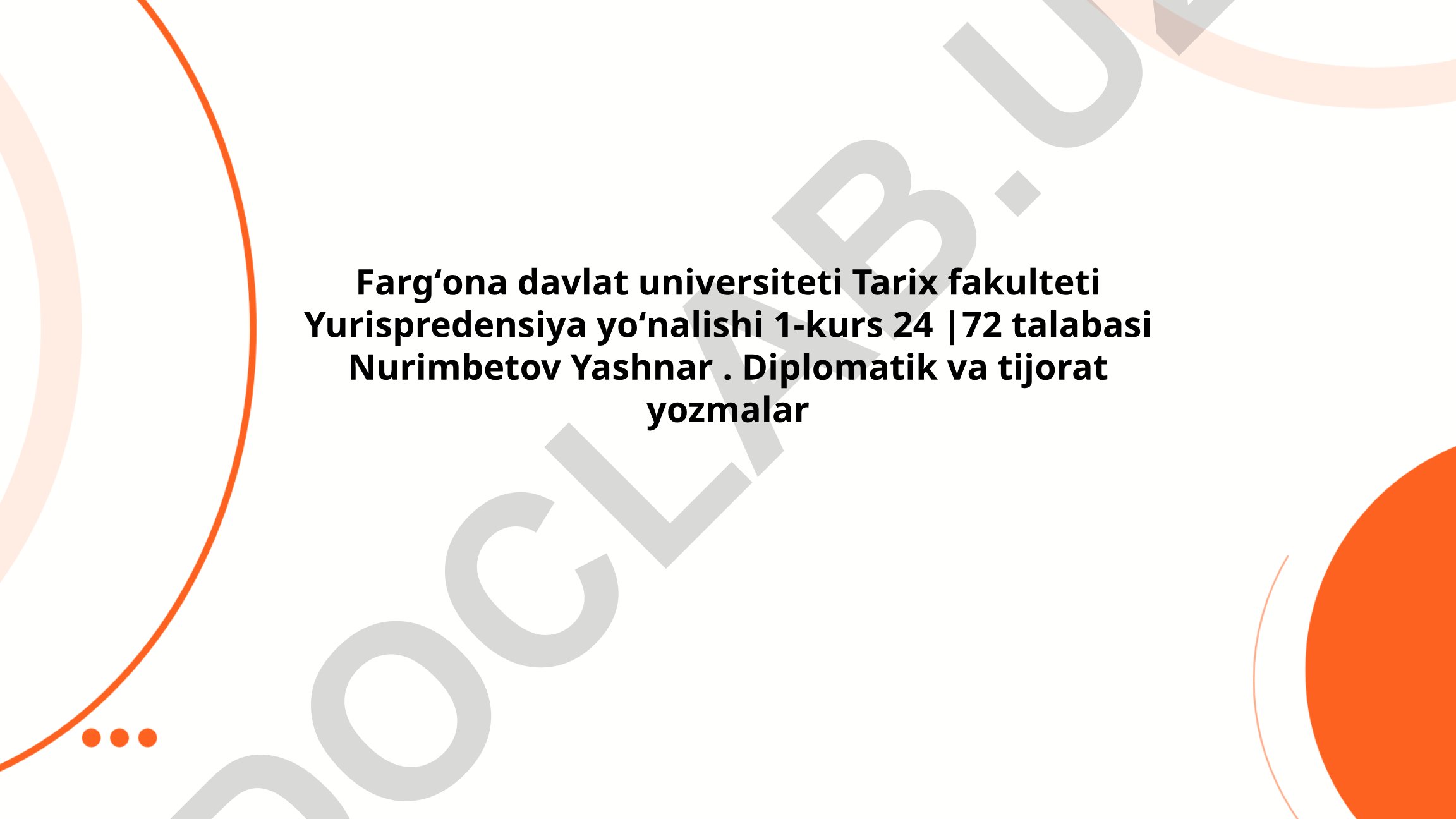 Diplomatik va tijorat yozmalar