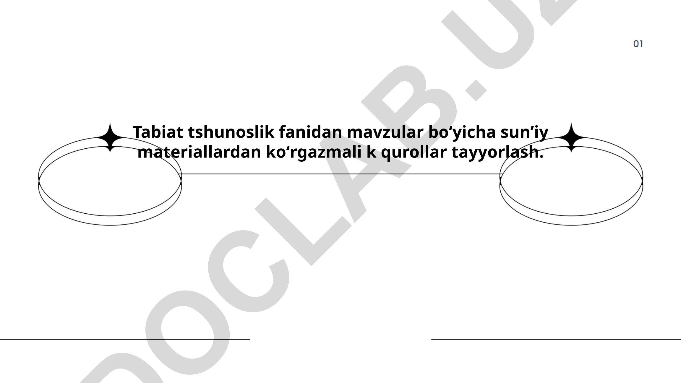 Tabiat tshunoslik fanidan sunʼiy materiallardan koʻrgazmali qurollar tayyorlash