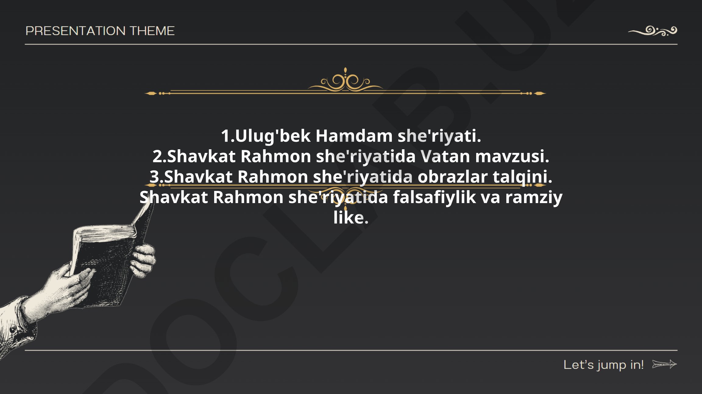 Ulug'bek Hamdam va Shavkat Rahmon she'riyatida mavzular va obrazlar