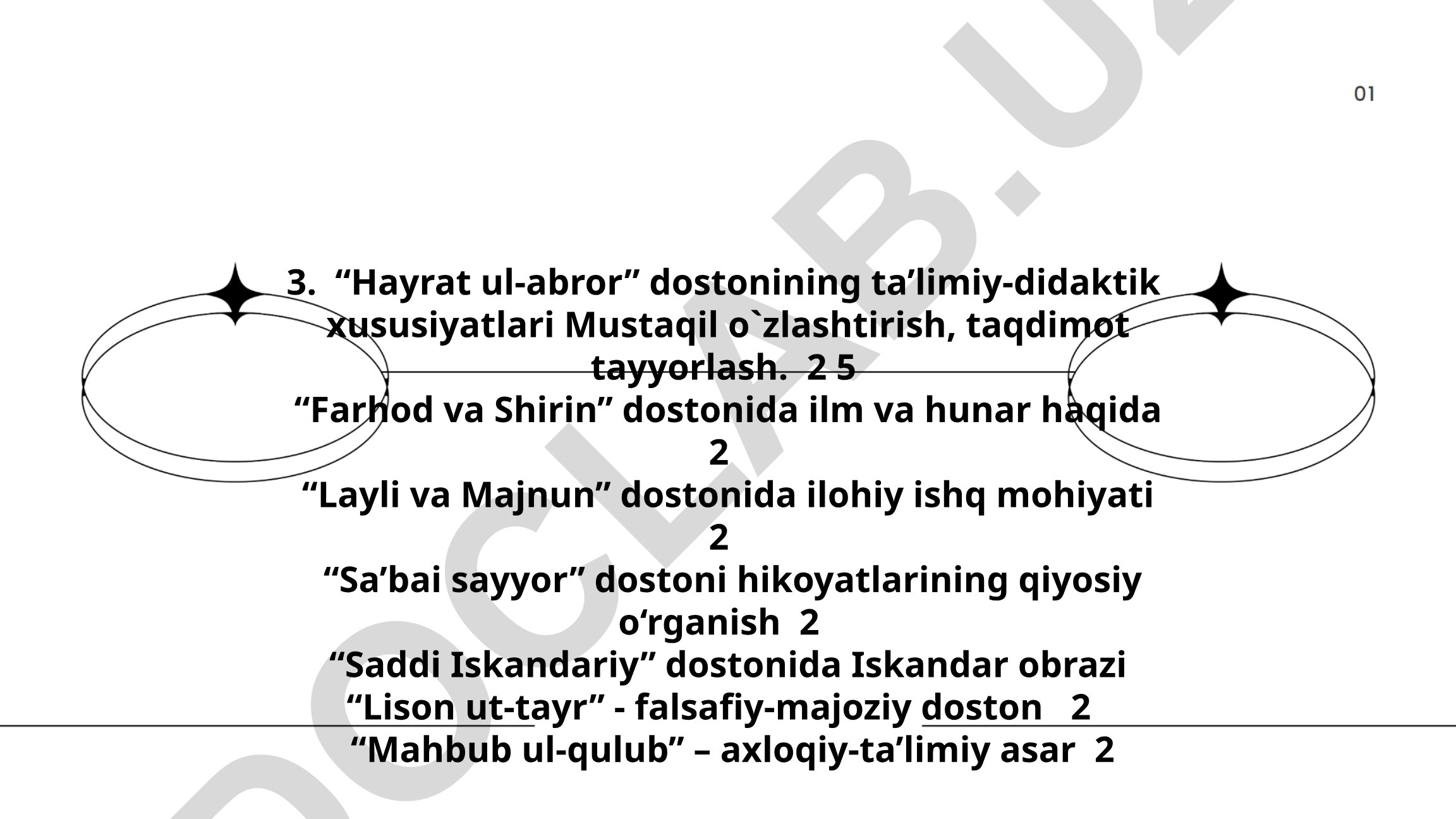Alisher Navoiy dostonlarining ta'limiy va falsafiy xususiyatlari