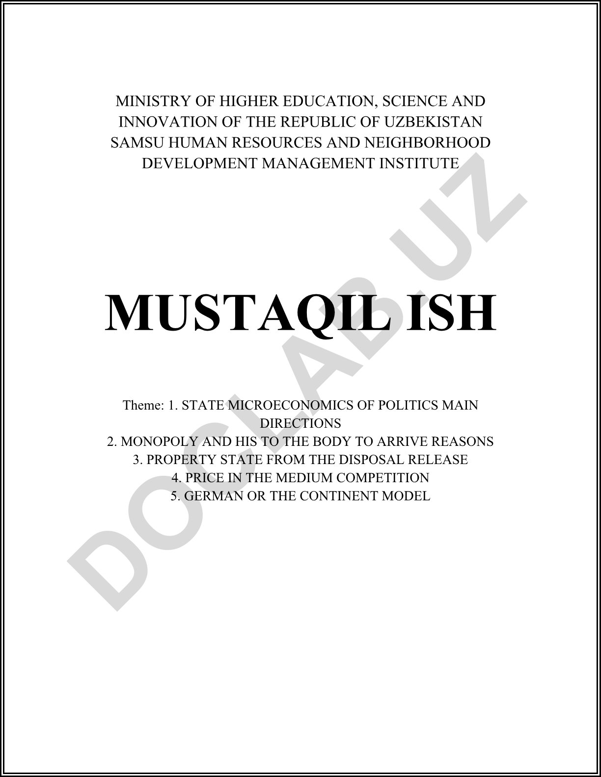 State Microeconomics of Politics Main Directions and Monopoly Analysis