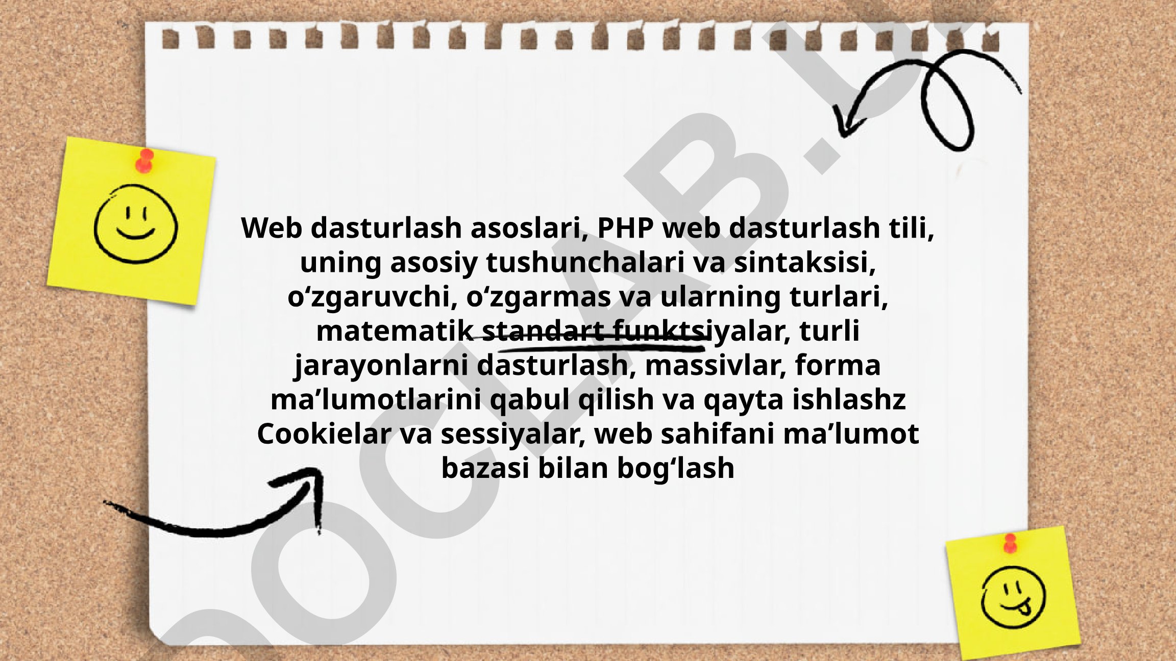 Web dasturlash asoslari va PHP tili