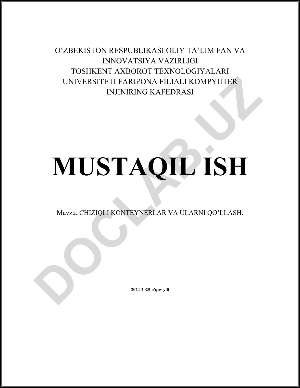 Chiziqli konteynerlar va ularni qo'llash
