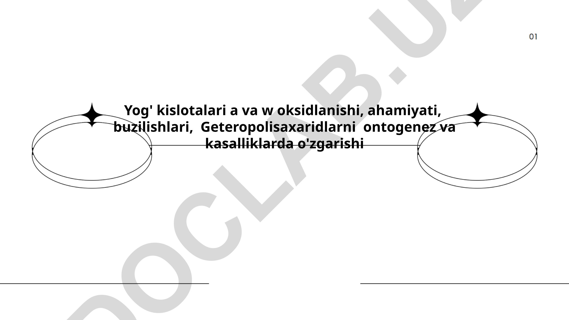 Yog' kislotalari A va W oksidlanishi va geteropolisaxaridlarning ontogenezdagi o'zgarishlari