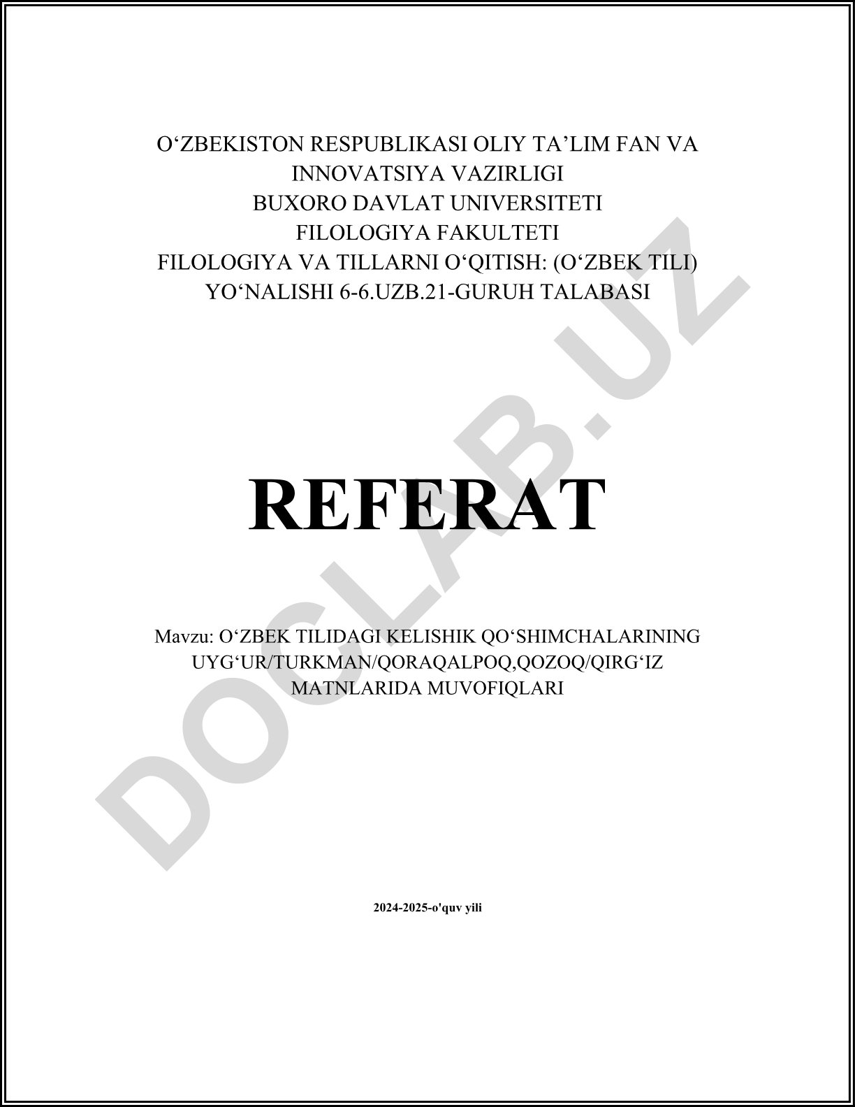 O‘zbek tilidagi kelishik qo‘shimchalarining uyg‘ur/turkman/qoraqalpoq, qozoq/qirg‘iz matnlarida muvofiqlari
