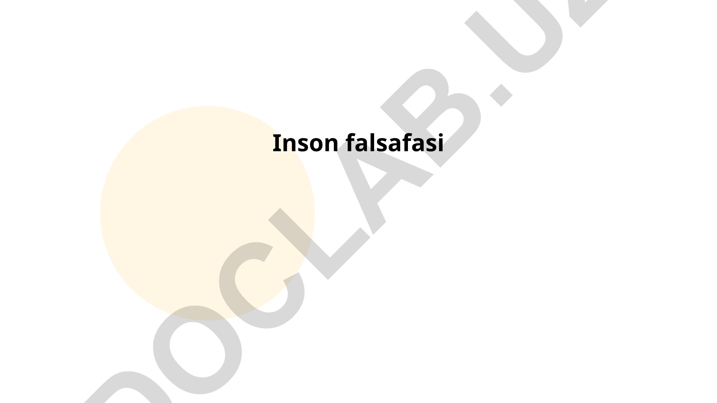Inson falsafasi: tabiat, jamiyat va ma'naviyat