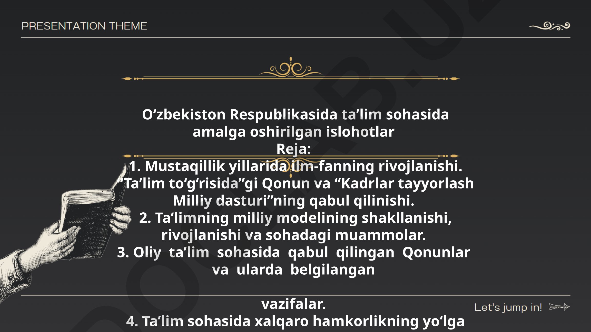 O‘zbekistonda ta’lim sohasidagi islohotlar
