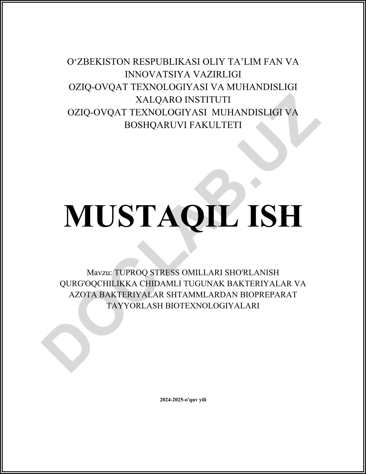 Tuproq stress omillari, sho'rlanish va qurg'oqchilikka chidamli tugunak bakteriyalar