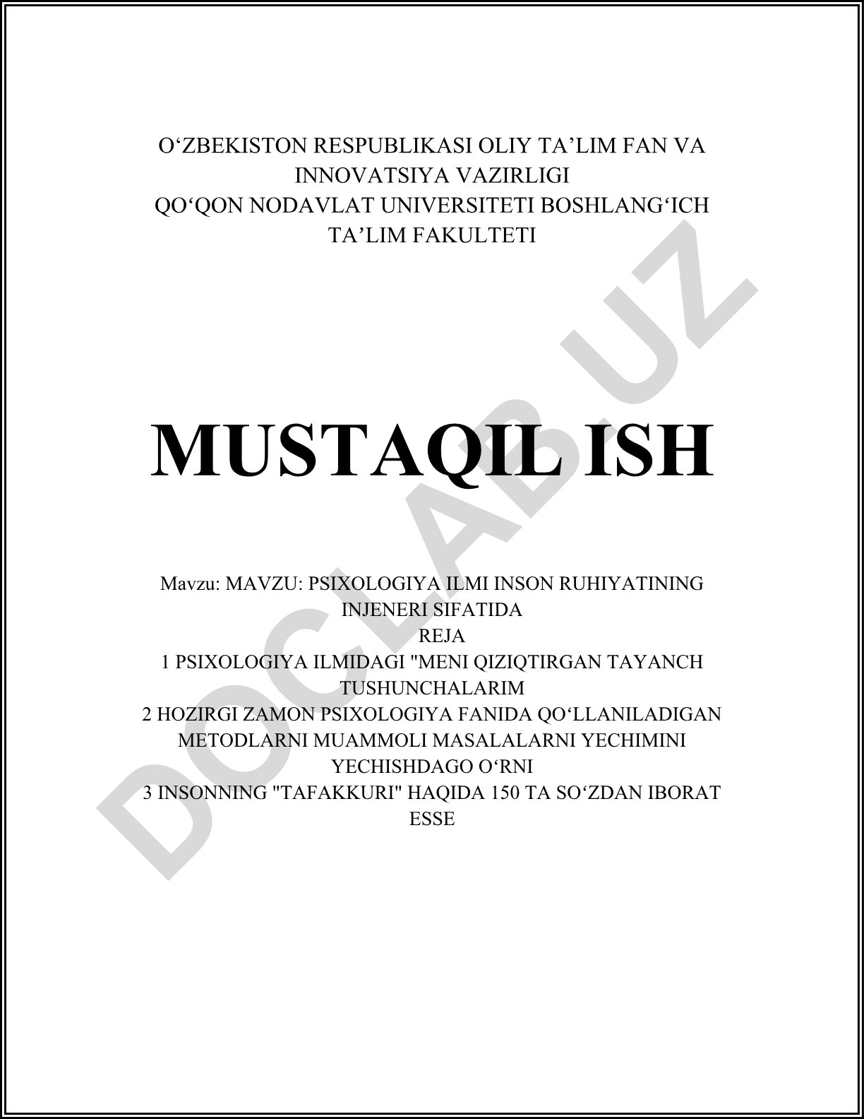 Psixologiya ilmi inson ruhiyatining injeneri sifatida