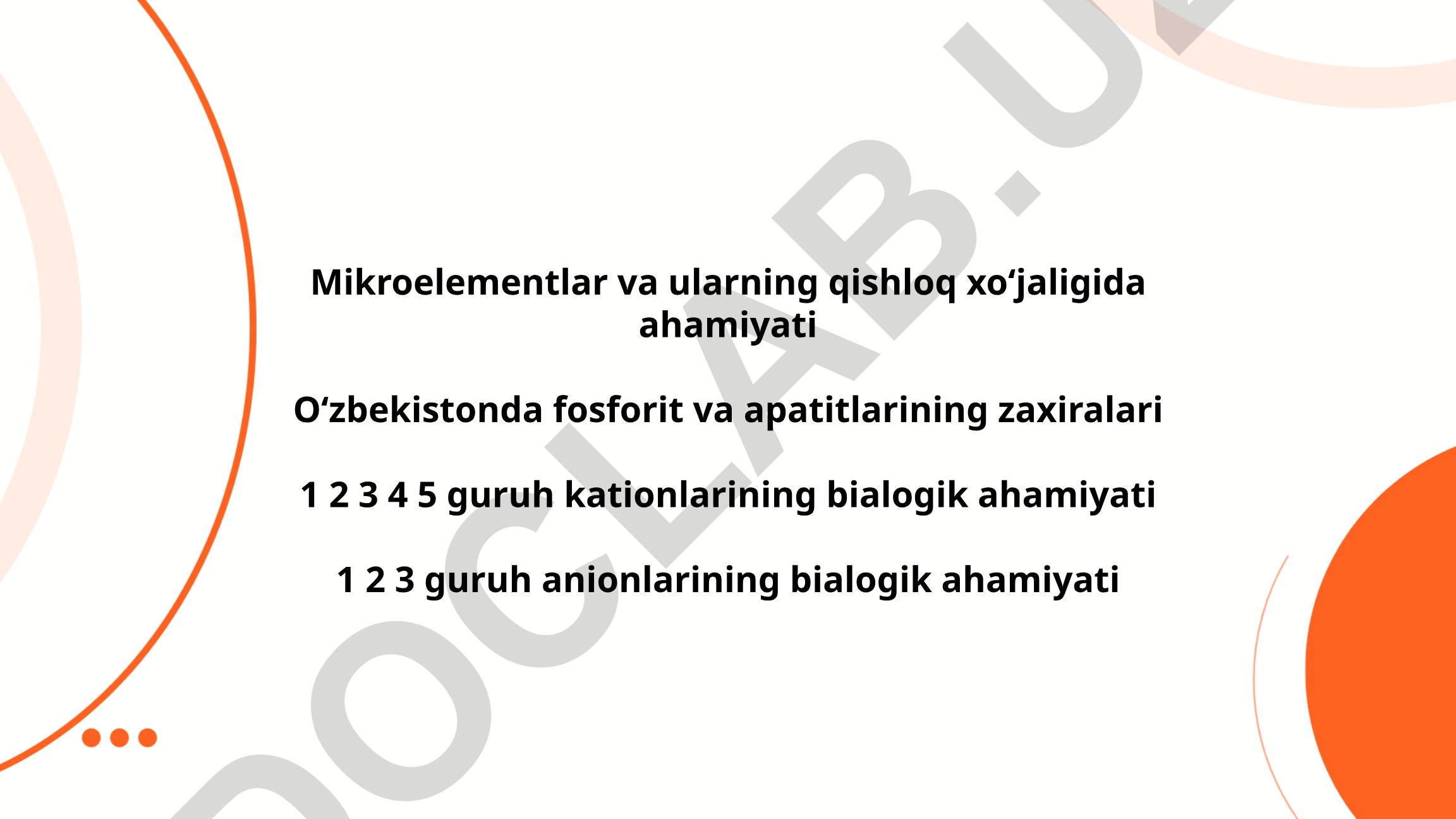 Mikroelementlar va ularning qishloq xoʻjaligida ahamiyati