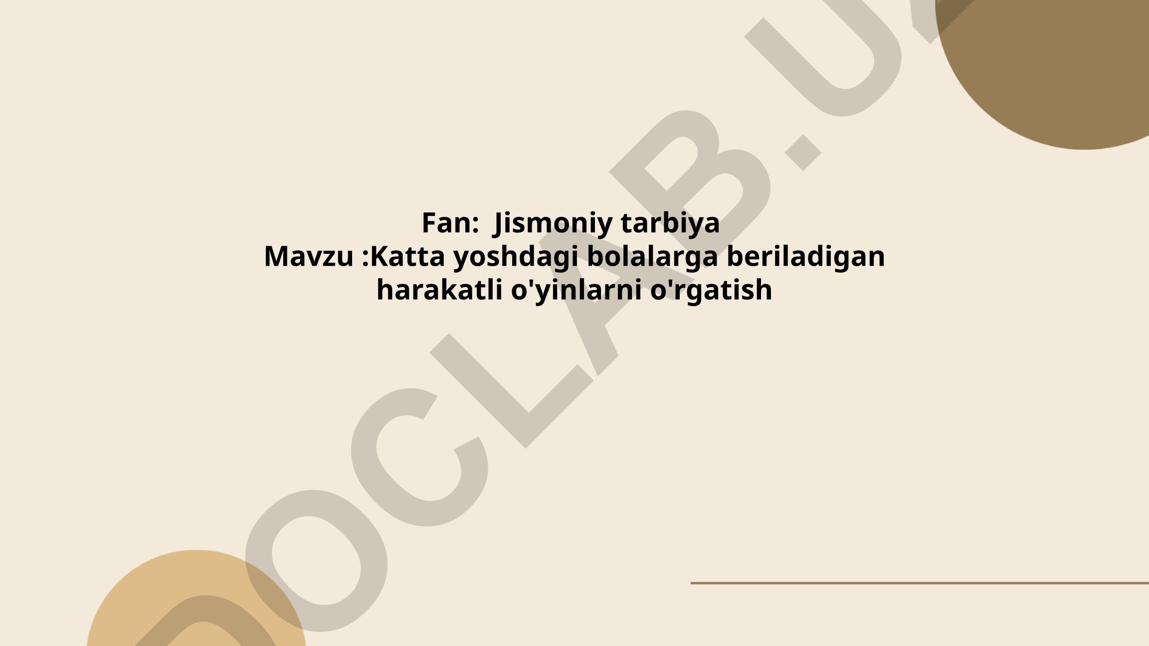 Katta yoshdagi bolalarga beriladigan harakatli o'yinlarni o'rgatish