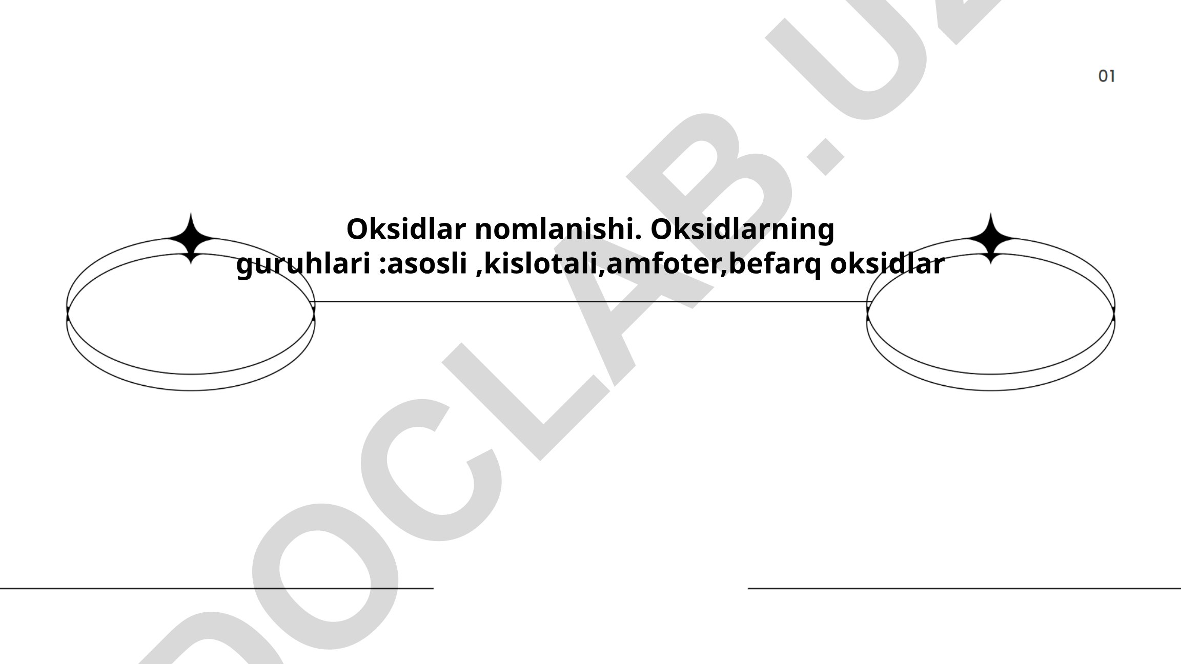 Oksidlar nomlanishi va guruhlari