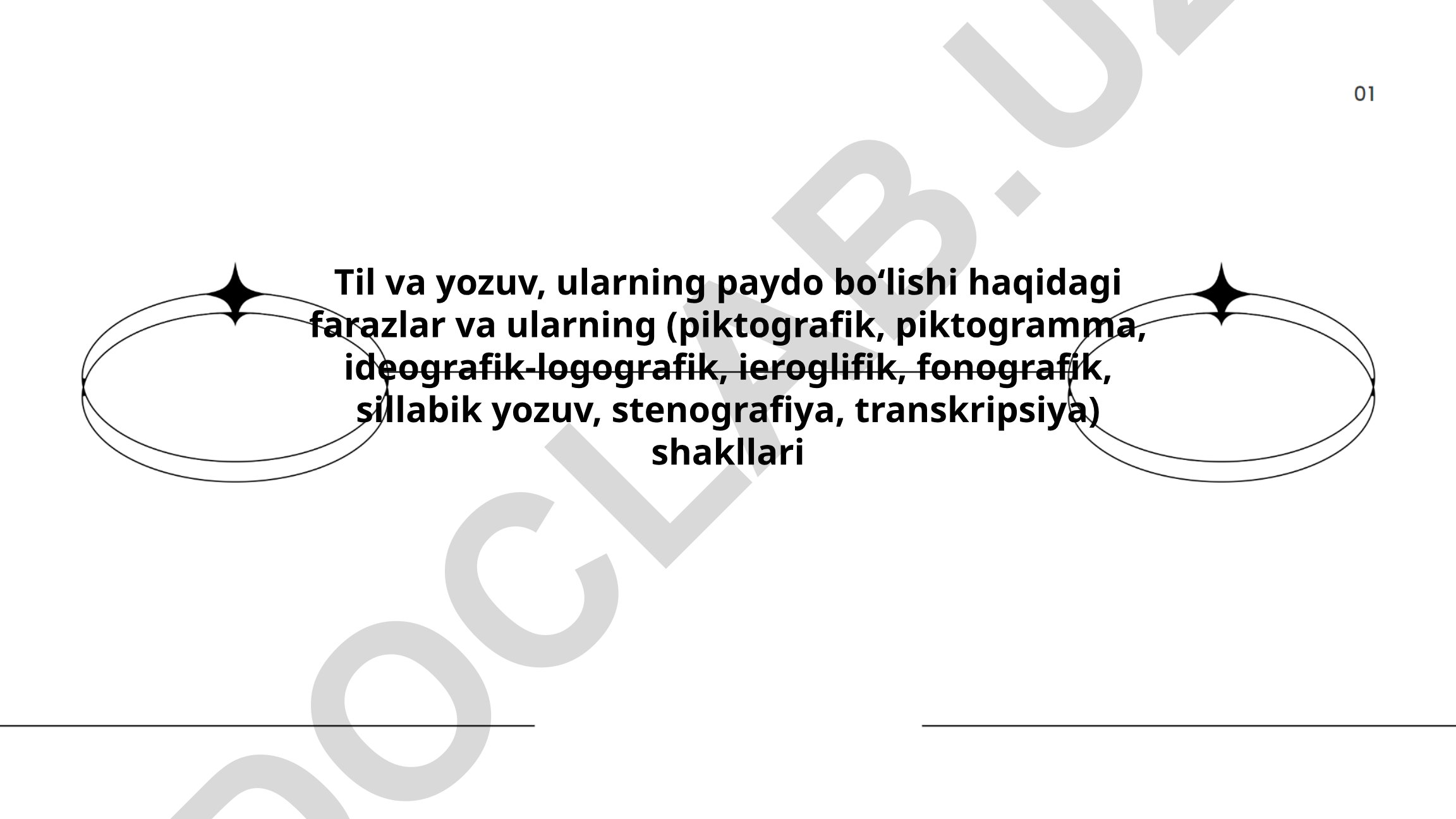 Til va yozuvning paydo bo'lishi va yozuv shakllari