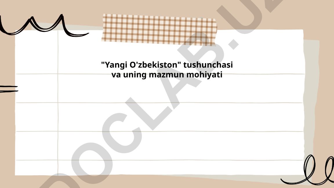 Yangi O'zbekiston tushunchasi va uning mazmun mohiyati