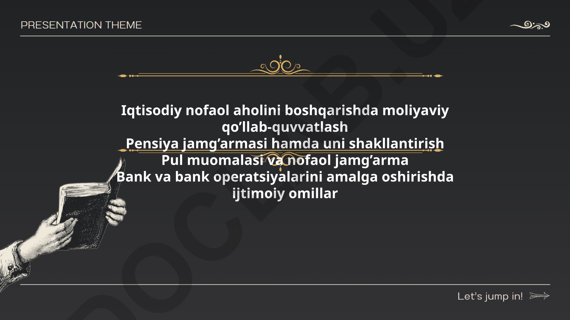 Iqtisodiy nofaol aholini moliyaviy qo'llab-quvvatlash tizimlari