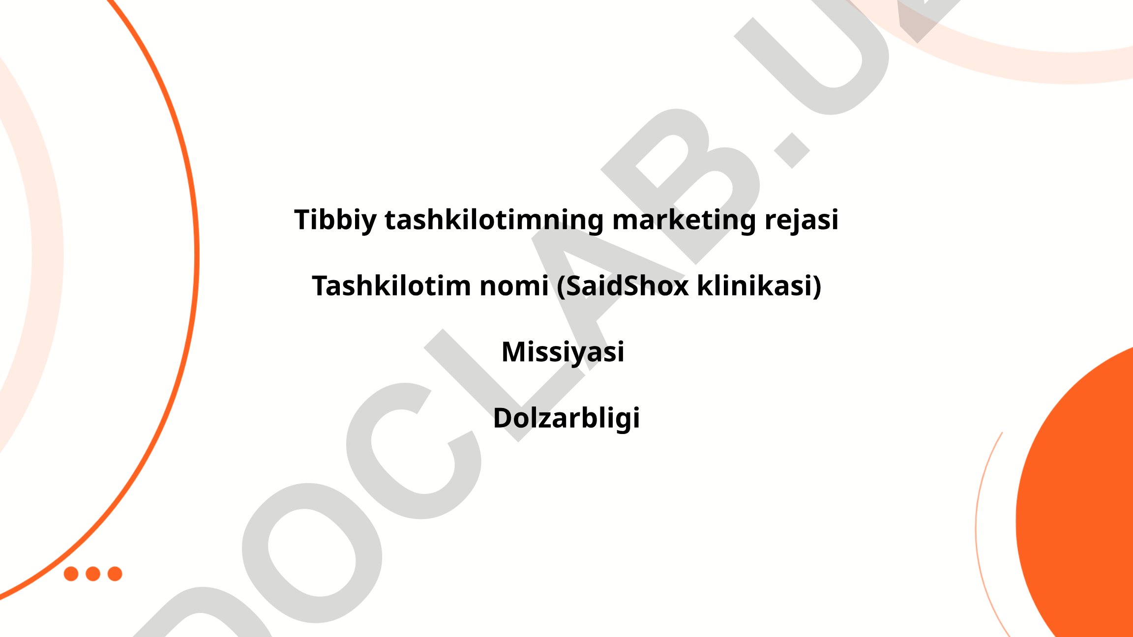 SaidShox klinikasining marketing rejasi va brend strategiyasi