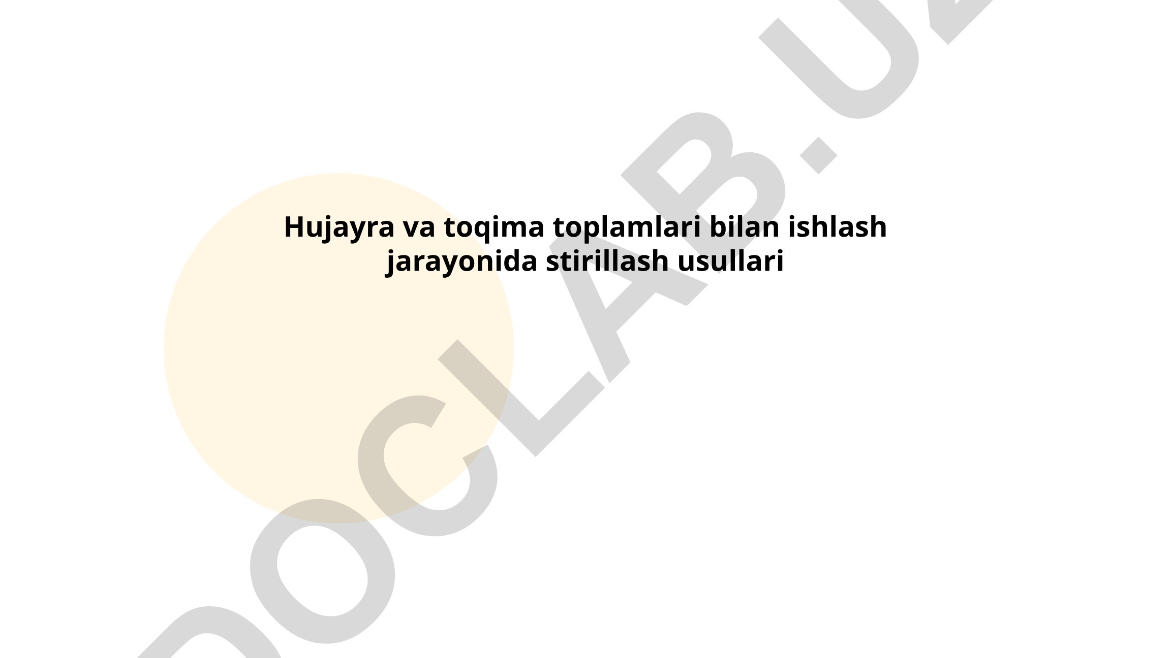 Hujayra va to'qima toplamlari bilan ishlash jarayonida sterilizatsiya usullari