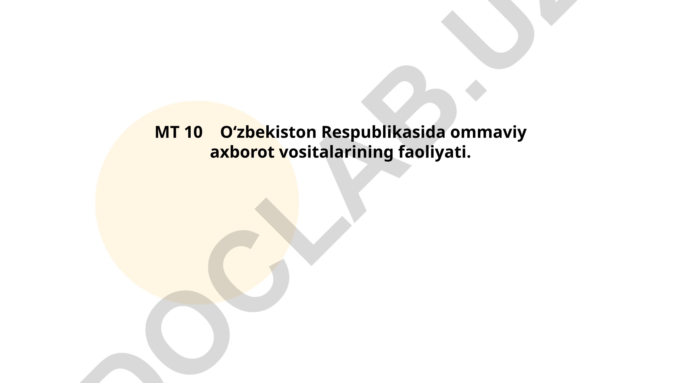 O‘zbekiston Respublikasida ommaviy axborot vositalarining faoliyati