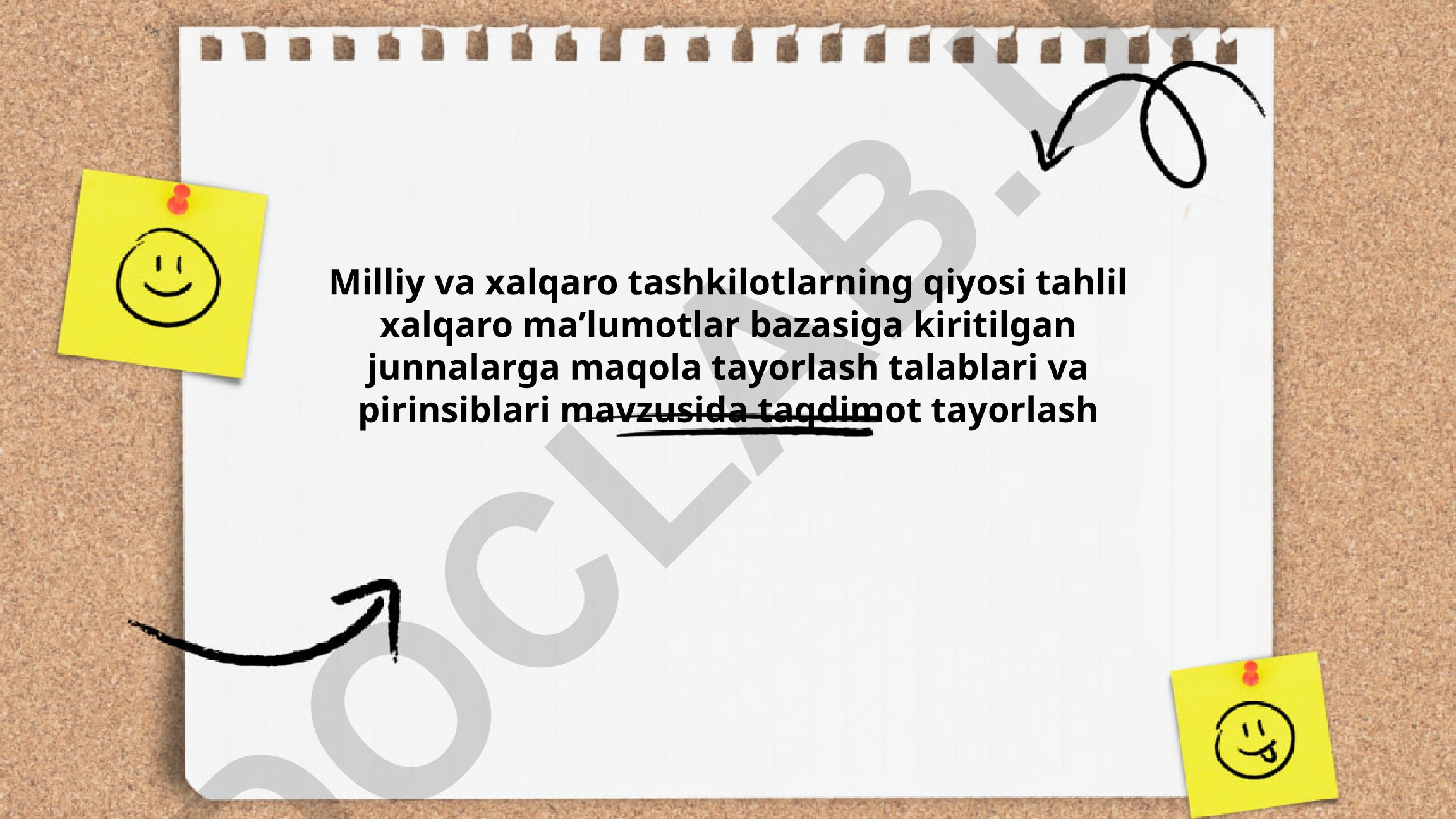 Milliy va xalqaro tashkilotlarning qiyosiy tahlili va maqola tayyorlash talablari