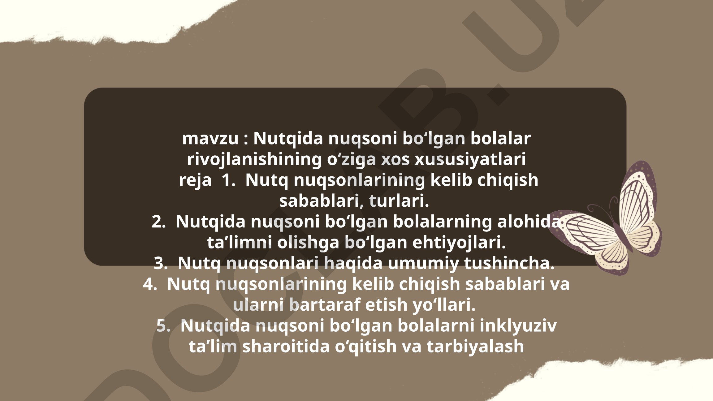 Nutqida nuqsoni bo‘lgan bolalar rivojlanishining o‘ziga xos xususiyatlari