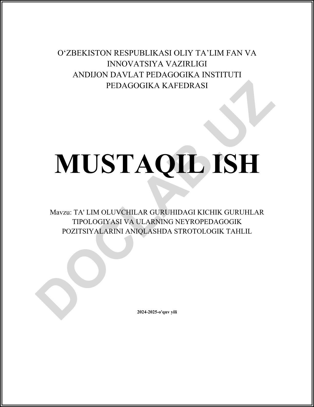 Ta'lim oluvchilar guruhidagi kichik guruhlar tipologiyasi va ularning neyropedagogik pozitsiyalarini anqlashda strotologik tahlil