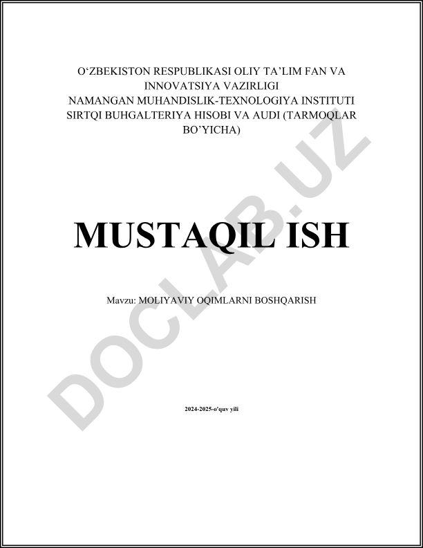 Moliyaviy oqimlarni boshqarish