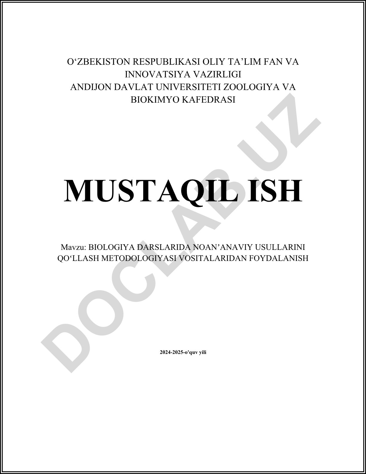 Biologiya darslarida noanʼanaviy usullarini qoʻllash metodologiyasi vositalaridan foydalanish