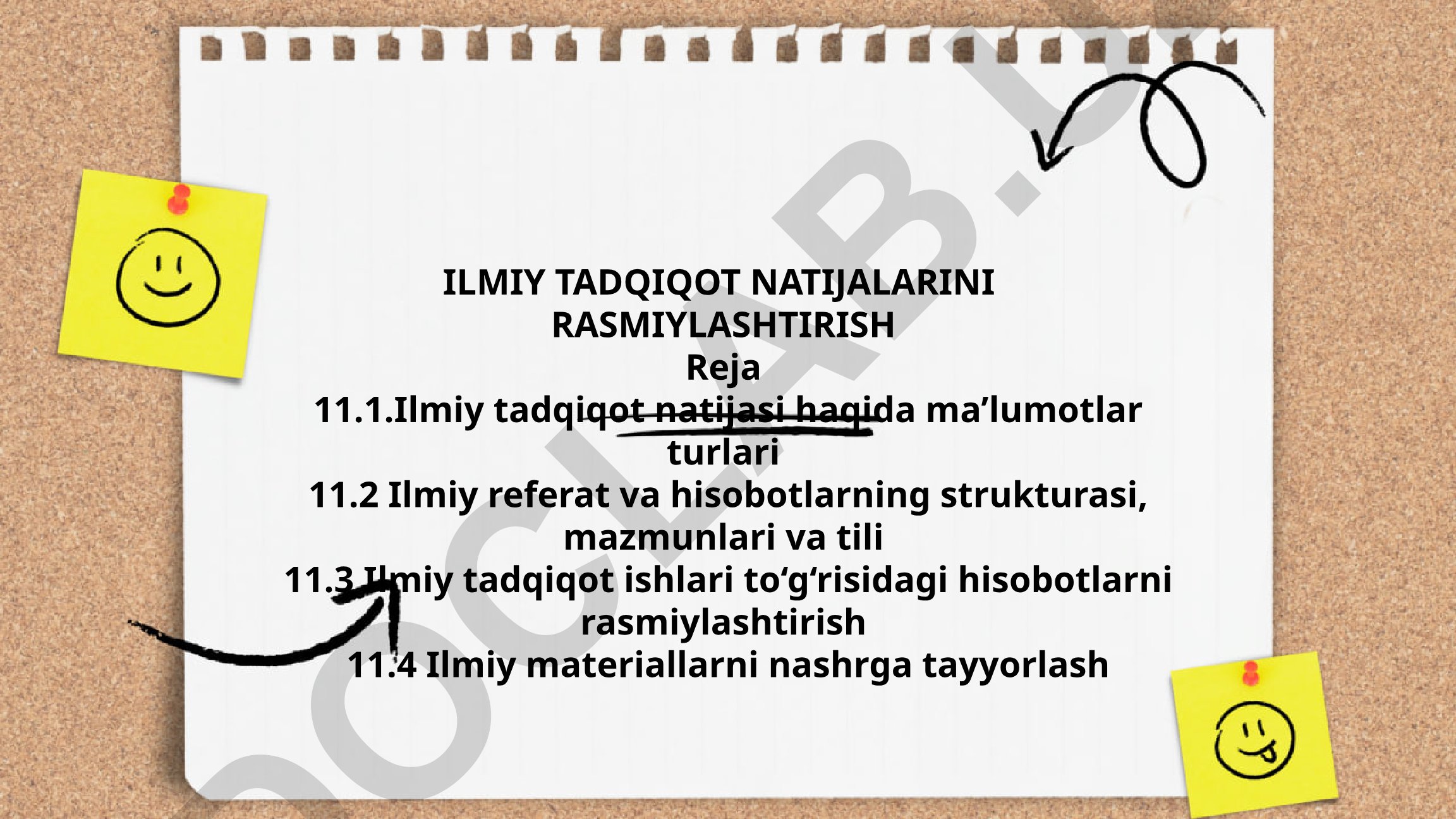 Ilmiy tadqiqot natijalarini rasmiylashtirish