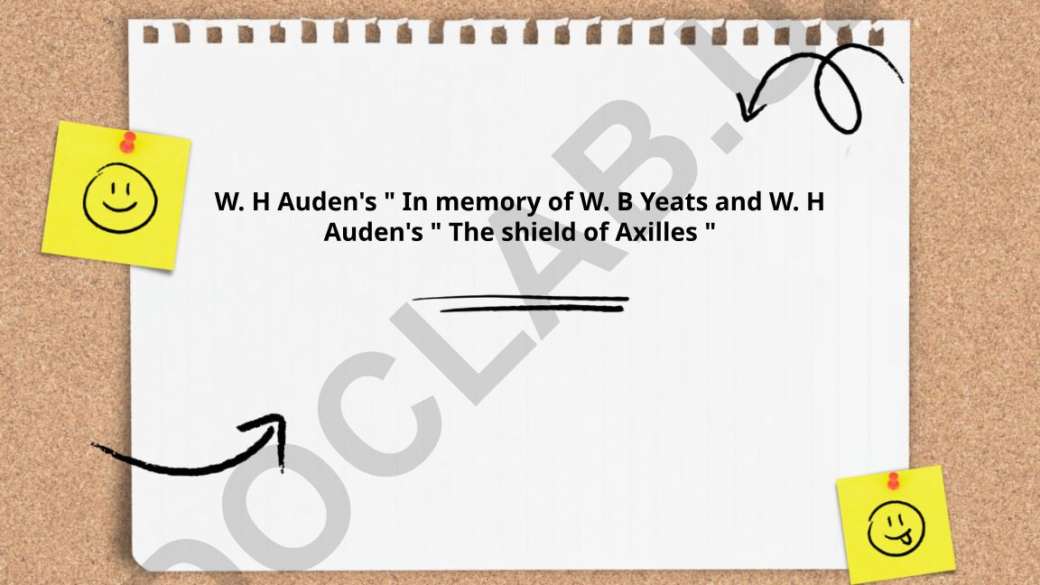 W. H. Auden's 'In Memory of W. B. Yeats' and 'The Shield of Achilles' Analysis