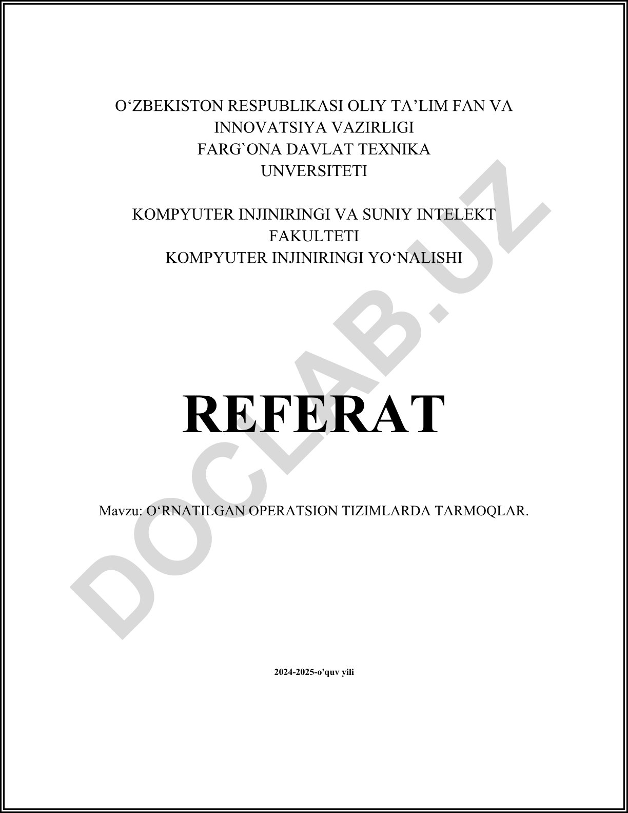 O'rnatilgan operatsion tizimlarda tarmoqlar
