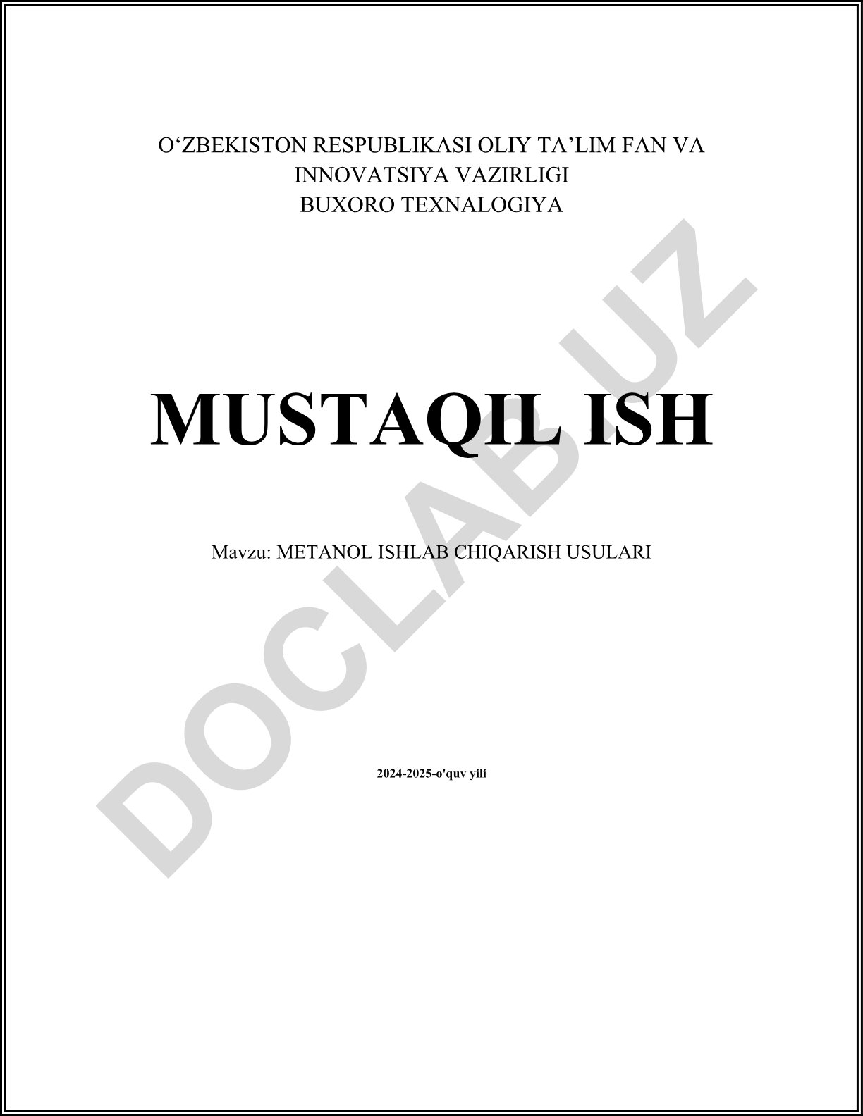 Metanol ishlab chiqarish usullari