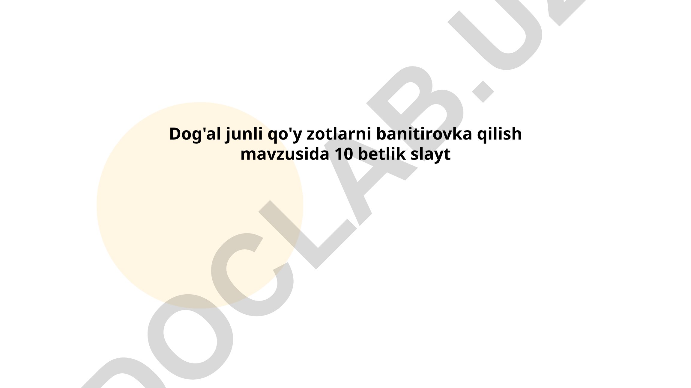 Dog'al junli qo'y zotlarni banitirovka qilish